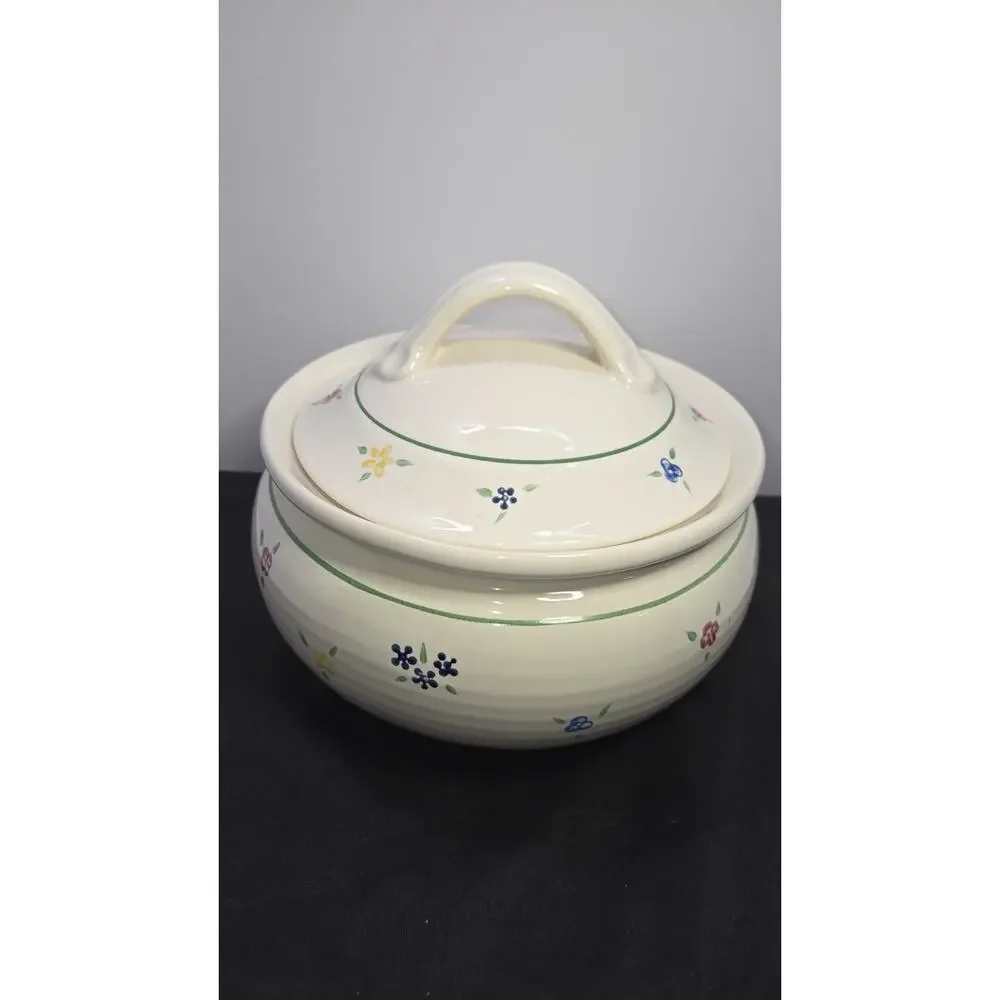 Vintage Pfaltzgraff Vickie Hanson Spectrum 3 Qt Round Covered Casserole Dish Lid